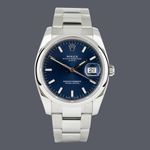 Rolex Oyster Perpetual Date 115200 (2015) - Blauw wijzerplaat 34mm Staal (1/1)