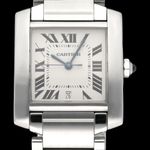 Cartier Tank Française 2302 (1998) - Silver dial 28 mm Steel case (1/8)