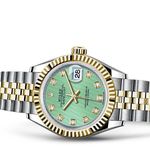Rolex Lady-Datejust 279173 (2021) - Green dial 28 mm Gold/Steel case (2/8)