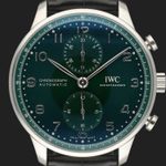 IWC Portuguese Chronograph IW371615 (2022) - Groen wijzerplaat 41mm Staal (2/8)