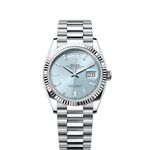 Rolex Day-Date 36 128236 (2023) - Blue dial 36 mm Platinum case (1/8)