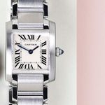 Cartier Tank Française W51008Q3 (1999) - Wit wijzerplaat 20mm Staal (5/8)