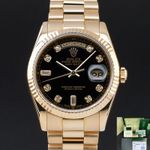 Rolex Day-Date 36 118238 (2000) - Black dial 36 mm Yellow Gold case (1/8)