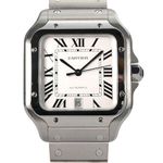 Cartier Santos WSSA0018 (2024) - Zilver wijzerplaat 40mm Staal (1/8)