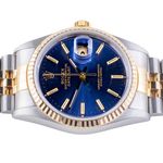 Rolex Datejust 36 16233 (1993) - Blue dial 36 mm Gold/Steel case (5/8)