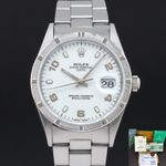 Rolex Oyster Perpetual Date 15210 (1995) - White dial 34 mm Steel case (1/8)