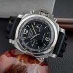 Panerai Luminor 1950 3 Days Chrono Flyback PAM00213 (Unknown (random serial)) - Black dial 44 mm Steel case (2/8)