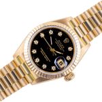 Rolex Lady-Datejust 69178 (1989) - Black dial 26 mm Yellow Gold case (1/8)