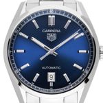 TAG Heuer Carrera Calibre 5 WBN2112.BA0639 (2025) - Blauw wijzerplaat 39mm Staal (1/7)
