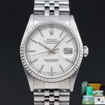 Rolex Datejust 36 16220 (1999) - Zilver wijzerplaat 36mm Staal (1/8)