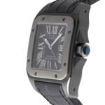 Cartier Santos 100 W2020010 (Unknown (random serial)) - Black dial 38 mm Steel case (6/8)