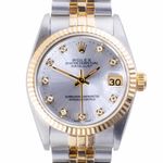 Rolex Datejust 31 68273 (1991) - Silver dial 31 mm Gold/Steel case (3/8)