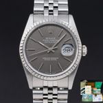Rolex Datejust 36 16220 (1989) - Grijs wijzerplaat 36mm Staal (1/8)