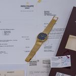 Patek Philippe Golden Ellipse 3605/1J (1977) - Blauw wijzerplaat 38mm Geelgoud (8/8)