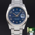 Rolex Oyster Perpetual Date 115234 (2007) - Blue dial 34 mm Steel case (1/7)