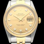 Rolex Datejust 36 16233G (2000) - Champagne dial 36 mm Gold/Steel case (1/8)