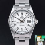 Rolex Oyster Perpetual Date 15210 (1999) - Wit wijzerplaat 34mm Staal (1/7)