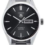 TAG Heuer Carrera Calibre 5 WAR201A.BA0723 (2024) - Zwart wijzerplaat 41mm Staal (1/4)