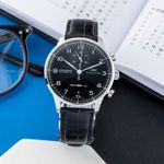 IWC Portuguese Chronograph IW371447 (Unknown (random serial)) - Black dial 41 mm Steel case (1/8)