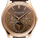 Patek Philippe Perpetual Calendar 5140R-001 (2016) - Bruin wijzerplaat 37mm Roségoud (2/3)
