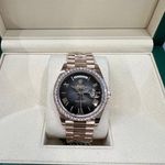 Rolex Day-Date 228345RBR (2026) - Zwart wijzerplaat 40mm Roségoud (4/6)