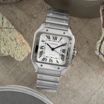 Cartier Santos WSSA0029 (Unknown (random serial)) - Silver dial 35 mm Steel case (1/8)