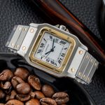 Cartier Santos 2961 (1986) - White dial 29 mm Gold/Steel case (2/8)