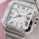 Cartier Santos WSSA0009 (2018) - White dial 40 mm Steel case (1/8)