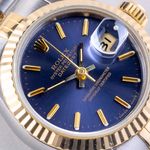 Rolex Lady-Datejust 69173 (1987) - Blauw wijzerplaat 26mm Goud/Staal (2/8)