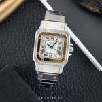 Cartier Santos 82036283 (Unknown (random serial)) - White dial 24 mm Gold/Steel case (3/8)