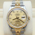 Rolex Datejust 36 16233 (1995) - Champagne wijzerplaat 36mm Goud/Staal (3/8)