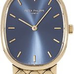 Patek Philippe Golden Ellipse 3948 (Unknown (random serial)) - Blue dial 28 mm Yellow Gold case (2/3)