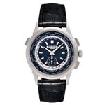 Patek Philippe World Time Chronograph 5930G-001 (2018) - Blue dial 40 mm White Gold case (1/8)