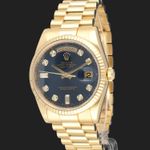 Rolex Day-Date 36 118238 (2008) - Blue dial 36 mm Yellow Gold case (1/8)