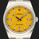 Rolex Oyster Perpetual 41 124300 (2022) - Yellow dial 41 mm Steel case (2/8)