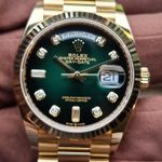 Rolex Day-Date 36 128238 (2021) - Green dial 43 mm Yellow Gold case (2/8)