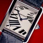 Cartier Tank Solo 3170 (2010) - Zilver wijzerplaat 24mm Staal (1/8)