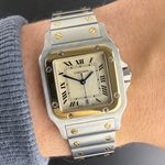 Cartier Santos W20011C4 (1999) - Wit wijzerplaat 29mm Goud/Staal (2/8)