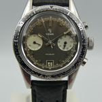 Yema Vintage 70s vintage watch Yema Daytona panda reverse chronograph valjoux 7734 steel 38mm (1975) - Black dial 38 mm Steel case (2/8)