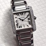 Cartier Tank Française 2366 (2010) - Zilver wijzerplaat 28mm Witgoud (1/8)