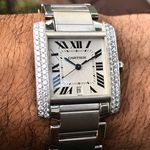 Cartier Tank Française 2366 (2010) - Zilver wijzerplaat 28mm Witgoud (2/8)