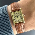 Cartier Tank 5057001 (1990) - Champagne dial 20 mm Gold/Steel case (2/8)