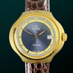 Omega Genève 166.121 (1973) - Blue dial 45 mm Gold/Steel case (1/8)