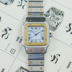 Cartier Santos 2961 (1980) - White dial 29 mm Gold/Steel case (1/7)