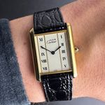 Cartier Tank 681006 (1990) - White dial 23 mm Gold/Steel case (2/8)