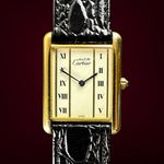 Cartier Tank 681006 (1990) - White dial 23 mm Gold/Steel case (1/8)