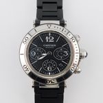 Cartier Pasha Seatimer 2995 (2008) - Zwart wijzerplaat 42mm Staal (2/5)