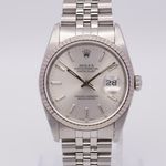 Rolex Datejust 36 16234 (1990) - Zilver wijzerplaat 36mm Staal (1/8)