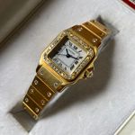 Cartier Santos 0901 (1990) - White dial 24 mm Yellow Gold case (1/5)