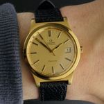 Omega Genève 166.0168 (1974) - Gold dial 36 mm Gold/Steel case (2/8)